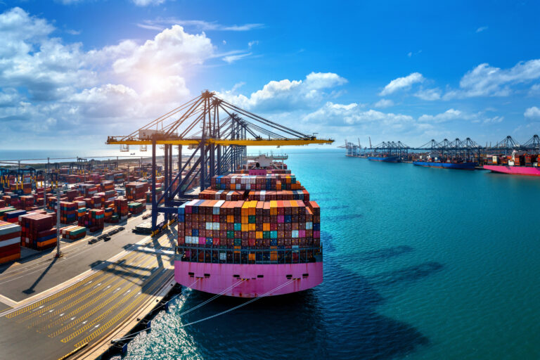 port of houston Aerial view of cargo ship and cargo container in harbor