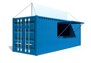 shipping container conversion plans into retail stand