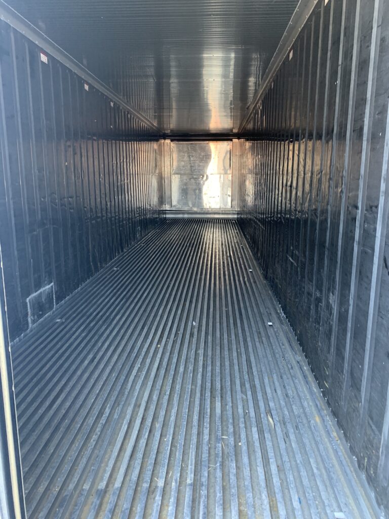 inside refrigerated shipping container metal