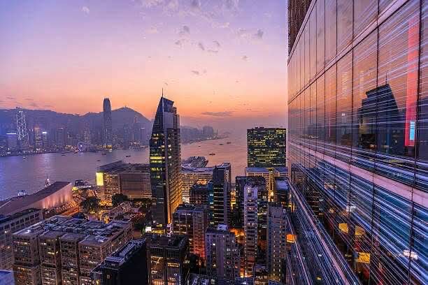 hong kong city and shipping port