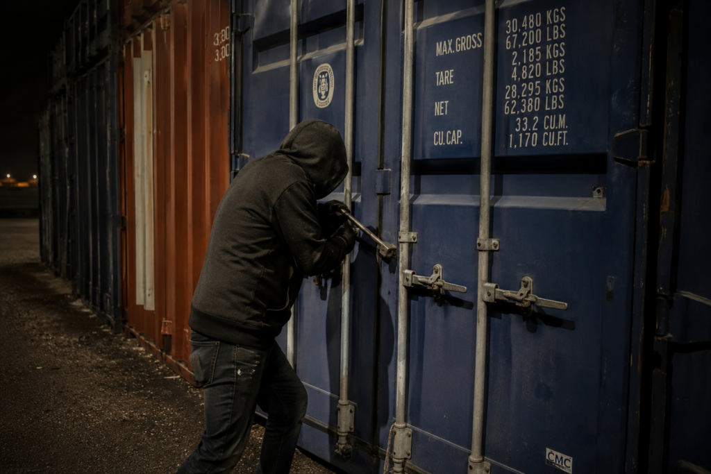 breaking into a shipping container